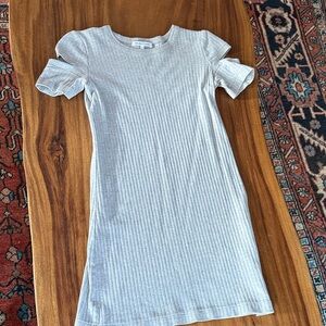 Helmut Lang Gray Ribbed Mini Dress